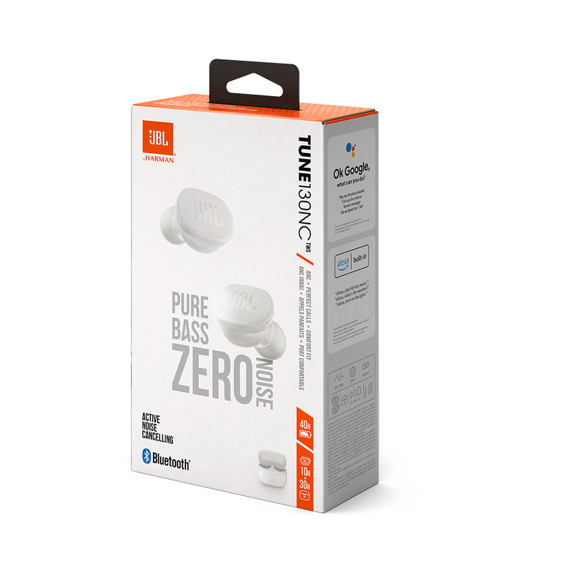 JBL Tune 130NC TWS - White - True wireless Noise Cancelling earbuds - Detailshot 10 image number null